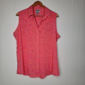 Wrangler Cowgirl Western Sleeveless Shirt